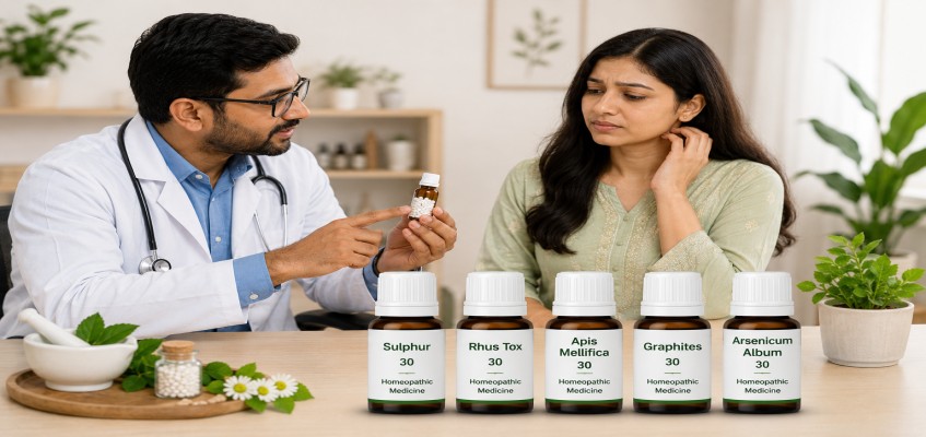which homeopathy medicine for skin allergy and itching is most effective