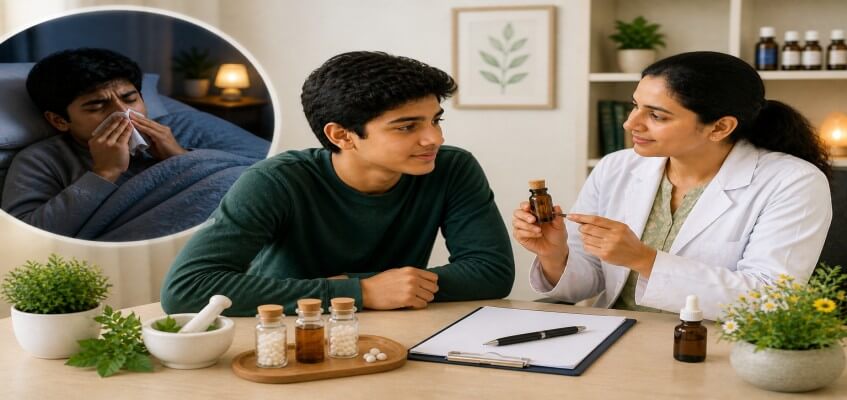 Homeopathy for blocked nose at night